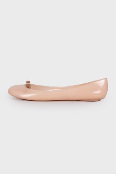 Silicone beige flats