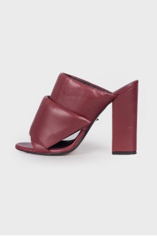 Burgundy leather sandals