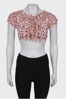 Top with ruffles and print