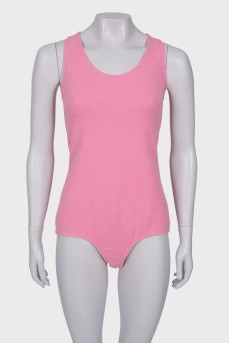 Pink solid color bodysuit