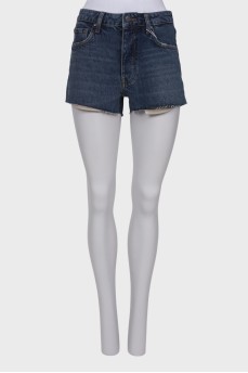 Denim shorts with tag