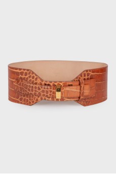 Light brown embossed belt