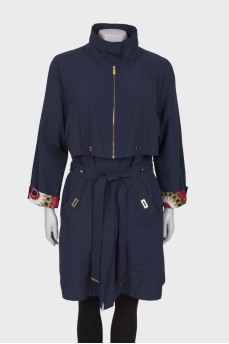 Navy blue cloak with gold hardware