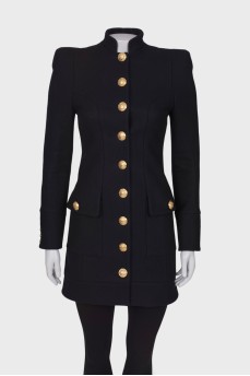 Wool coat with golden buttons