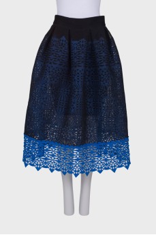 Black and blue patterned skirt
