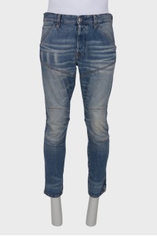 Men's jeans with raised seams