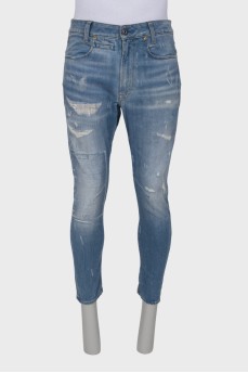 Ripped effect jeans for men