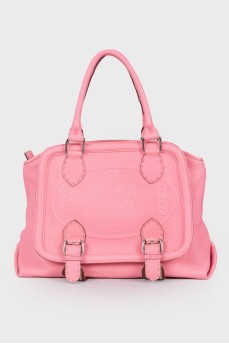 Pink bag with brand logo