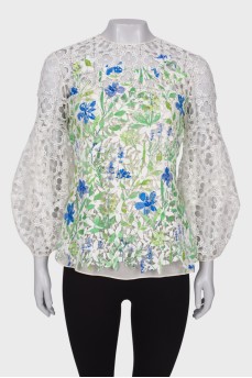 Sheer patterned blouse