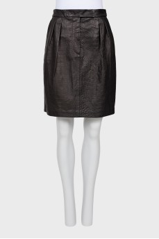 Black embossed skirt