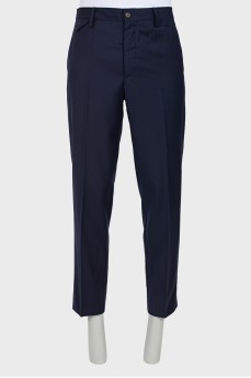 Men's dark blue wool trousers