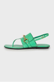 Lacquered low-soled sandals