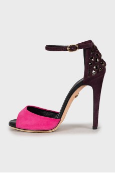 Two-tone suede sandals