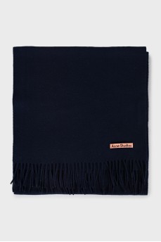 Navy blue wool scarf