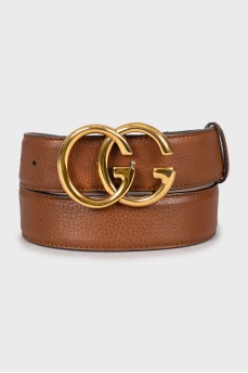 Brown belt with brand logo