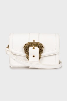 White bag with golden hardware