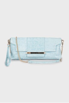 Embossed leather clutch
