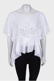 Translucent T-shirt with lace