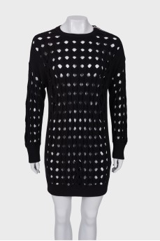 Black perforated dress