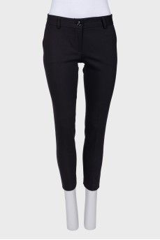 Black low rise trousers