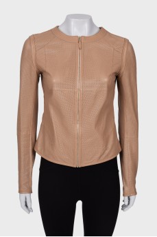 Perforated leather jacket