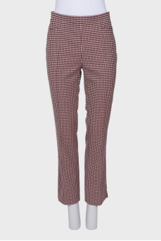 Houndstooth print trousers