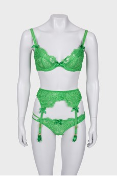 Green lace lingerie with tag