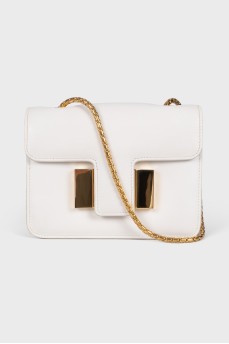 White bag with golden hardware