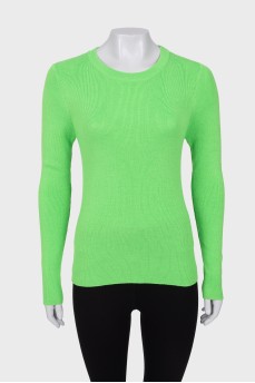 Light green straight-cut sweater