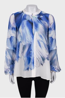 Loose fit blouse in print
