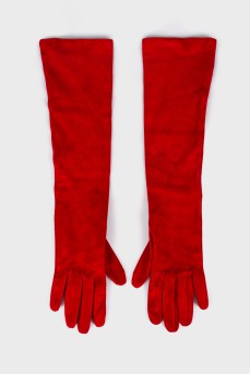 Long suede gloves