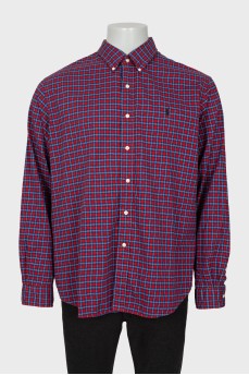 Men's checkered button-down shirt