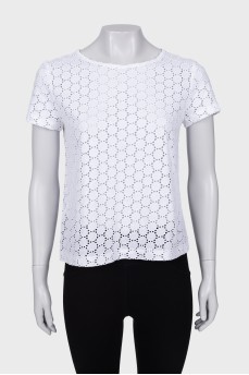 White T-shirt with perforations
