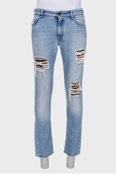 Men's ripped effect jeans