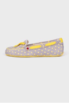 Padded loafers in print with tag