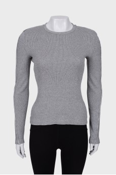 Gray sweater with embossed seam