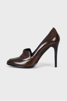 Dark brown heeled shoes 