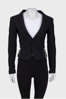 Black jacket with silver hardware