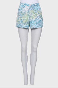 Shorts in floral print with zip