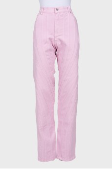 Pink jeans with tag
