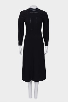 Black maxi dress with collar