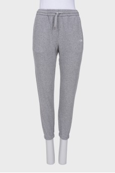 Gray pants with elastic