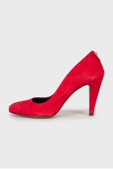 Red suede shoes