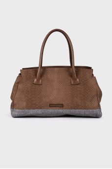 Two-tone embossed bag