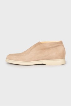 Tan suede loafers