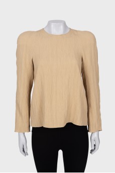 Beige blouse with accent shoulders
