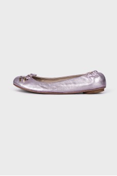 Silver and purple ballet flats 