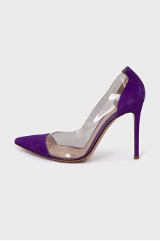Violet shoes with transparent insert