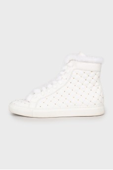 Insulated sneakers with rhinestones