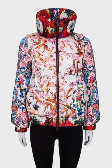 Down jacket in bright print